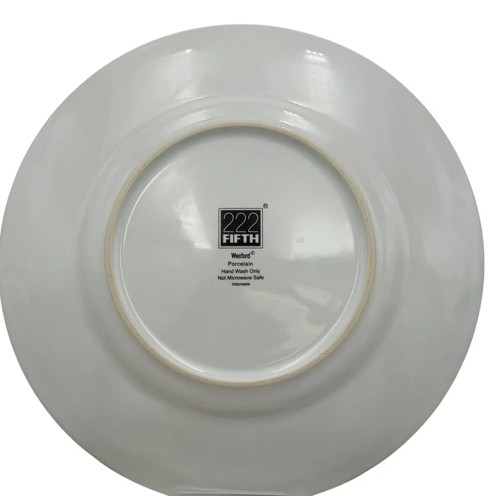 222 Fifth Wexford Christmas Holiday Red Plaid Porcelain Dinner Plates Set of 4